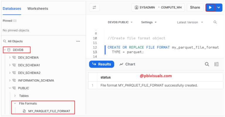 Load Parquet file into Snowflake table - Learn BI